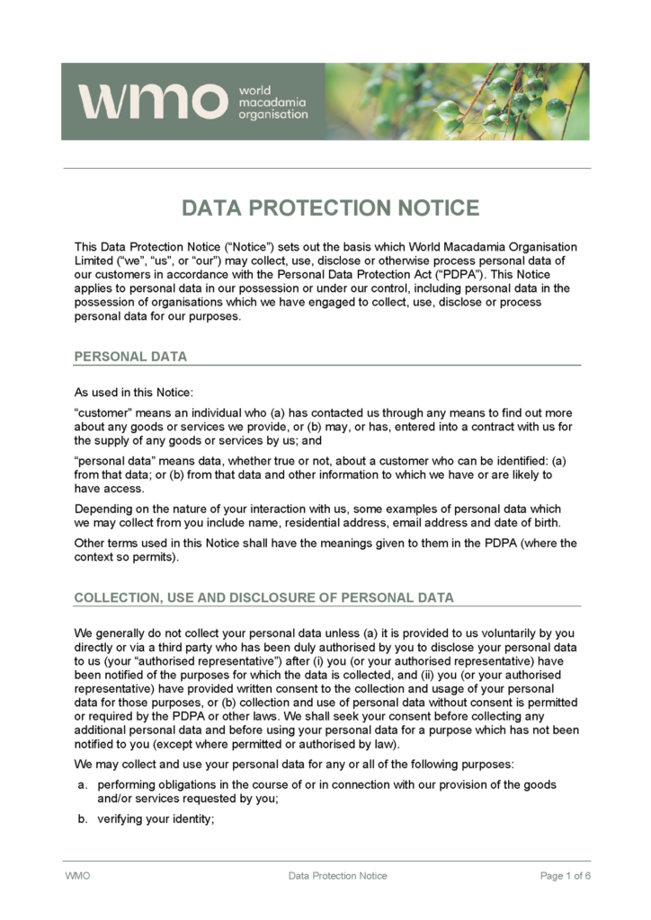DATA PROTECTION NOTICE